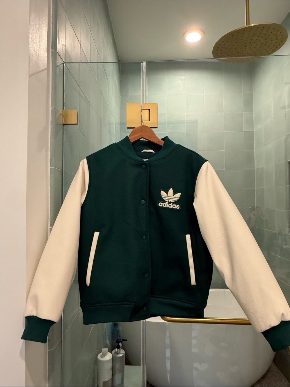 Adidas Originals Green & Cream Varsity Jacket
